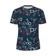 thumbnail image 5 of Wukai Navy Blue Geometric Print Men's Short-Sleeved Mesh T-Shirt,Quick-Dry Short Sleeve Workout T-Shirt-Large, 5 of 8
