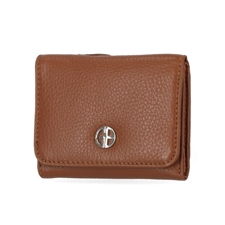 GIANI BERNINI Women's Brown Leather Strapless Trifold Wallet 