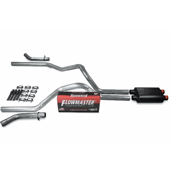 00-06 GM 2500 Dual Inlet Exhaust Kit Flowmaster Super 44 Corner Exit