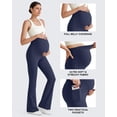 thumbnail image 4 of G4Free BareFeel Maternity Flare Leggings with Pockets Over The Belly Stretchy Casual Lounge Pregnancy Dress Pants for Work, 4 of 9