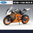 thumbnail image 2 of WELLY 1:10 KTM 1190 RC8 R, modelo de motocicleta deportiva de aleación, juguete de Metal de simulación, colección de modelos de motocicleta de carreras callejeras, regalo para niños, 2 of 5