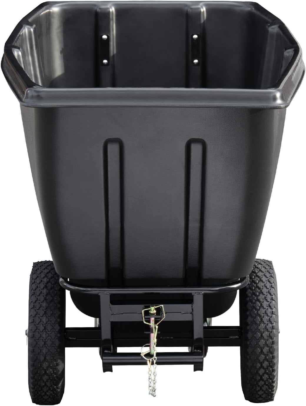 HPDMC 1/2 Cubic Yard Tilt Dump Truck, 1400 lbs Capacity Heavy Duty Trash Cart with 16" Pneumatic Wheels & 6" Swivel Casters, Industrial Garbage Recycling Cart for Construction & Warehouse, Black