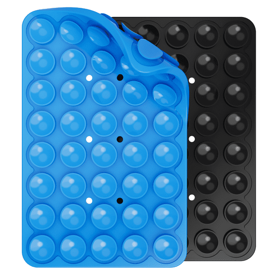 ZSOU 2-Pack Suction Cup Phone Holder for Car, Double-Sided Silicone Grip Phone Mount, Blue & Black