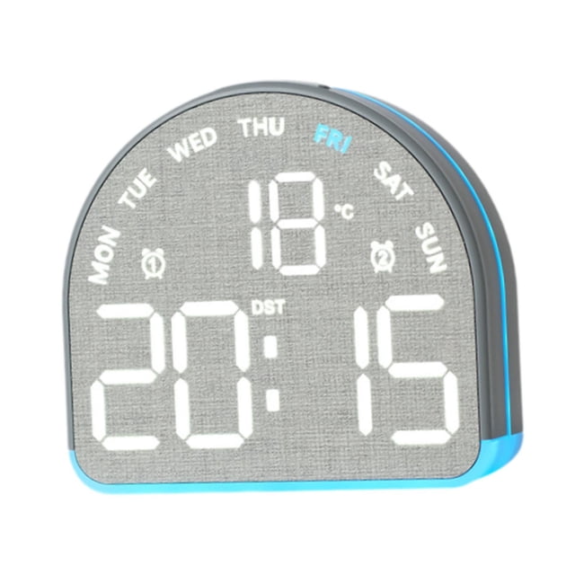 Reloj despertador con pantalla digital, decoración multifuncional, adorno de regalo con hora y temperatura, reloj de escritorio digital para mesa. Gris