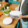 thumbnail image 5 of 10PS unbreakable multi-functional silver-edged plastic dinner and dessert party plate 10.25 inches, 5 of 5