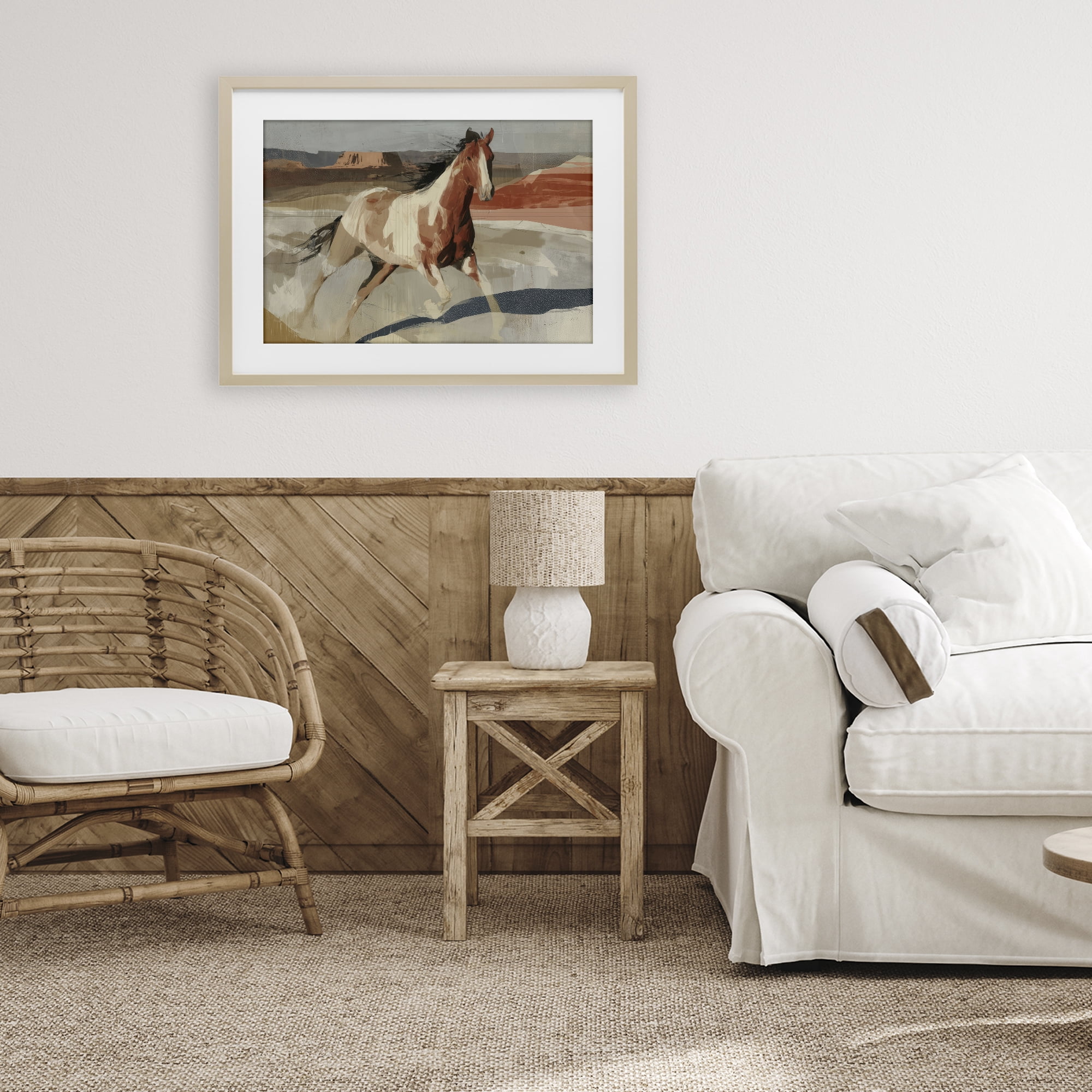 Stupell Industries Wild Horse Across Plains Birch Framed Print Under Glass, design by Chromatic Storm Studio