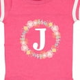thumbnail image 4 of Inktastic Monogram Letter J Floral Rose Wreath Girls Baby Bodysuit, 4 of 5