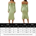 thumbnail image 3 of Vestido Largo Con Tirantes Vestido halter para mujer con manga y hombros descubiertos Traje clubwear (Verde M) Cgtredaw Para estrenar, 3 of 9