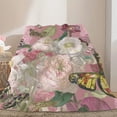 thumbnail image 6 of Butterfly and Floral Lightweight Flannel Printed Blanket - Ultra Soft & Warm, All-Season Cozy Plush for Couch, Bed, Office, Camping Nap - Perfect Decorative Gift, 6 of 10