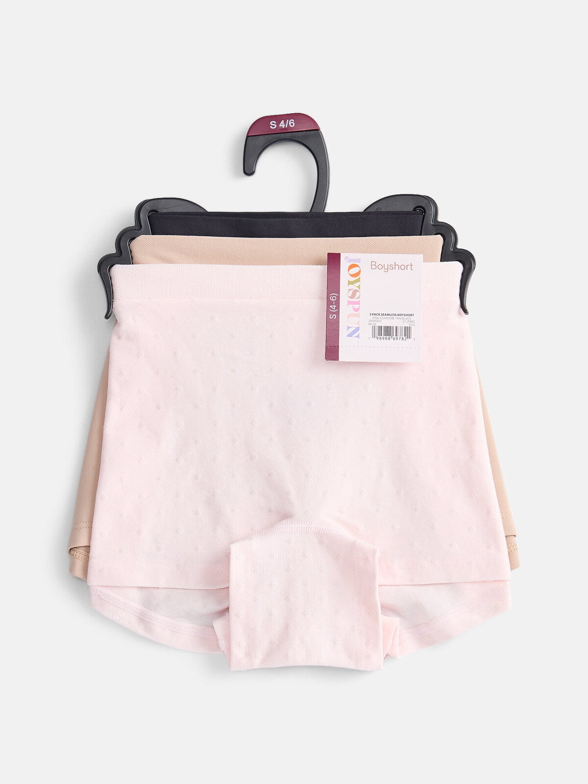 Joyspun Women's Seamless Boyshort, 3-Pack, Sizes XS-XXXL