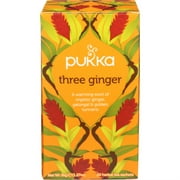 Pukka Three Ginger Organic Herbal Tea, Turmeric, Caffeine-Free, Tea Bags 20 Count Box