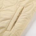 thumbnail image 6 of larppty Long Puffer Vest Women Sleeveless Hooded Puffer Jacket Lightweight Quilted Jackets Winter Warm Zip Up Coat Outerwear (Khaki, S), 6 of 9