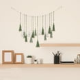 thumbnail image 3 of Green Macrame Garland 47.24" Polyester Boho Rustic Woven Tapestry Tassels Natural Wood Beads Wall Hanging Art Decoration with Hanger for Nursery Bedroom Living Room Decor Green, 3 of 9