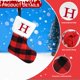 thumbnail image 3 of Medias navideñas de 7 pulgadas Medias navideñas clásicas con cuadros escoceses rojos Medias navideñas con letras Medias colgantes con puños de felpa de piel sintética, 3 of 4