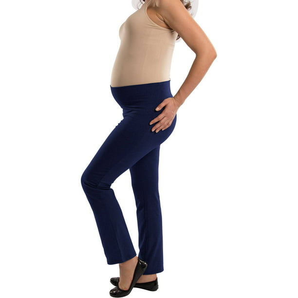 Maternity Yoga Pants with Roll Down Waistband - Walmart.com