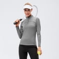 thumbnail image 2 of Womens Thermal Fleece Running Shirt Quarter Zip Pullover Jacket Long Sleeve Tops Equestrian Golf Shirt Winter Gear S-2XL, 2 of 9