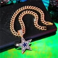 thumbnail image 4 of Men Women Hip Hop New Pentagram Pendant Necklace 15mm Crystal Cuban Chain HipHop Iced Out Bling Necklaces Fashion Charm Jewelry, 4 of 8