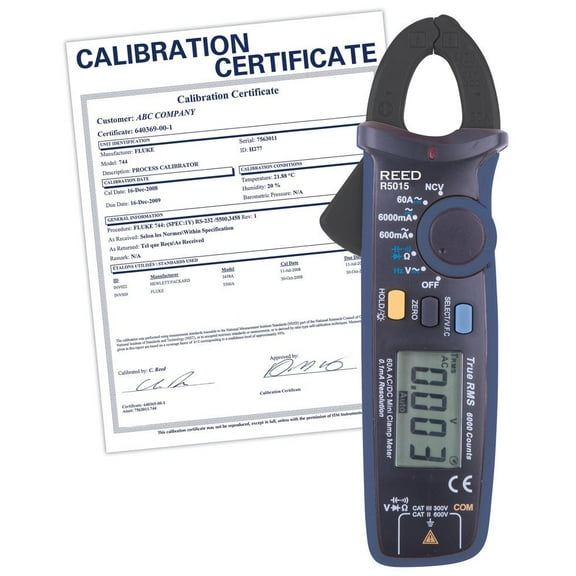 Reed Instruments Clamp Meter,mA,w/NIST R5015-NIST