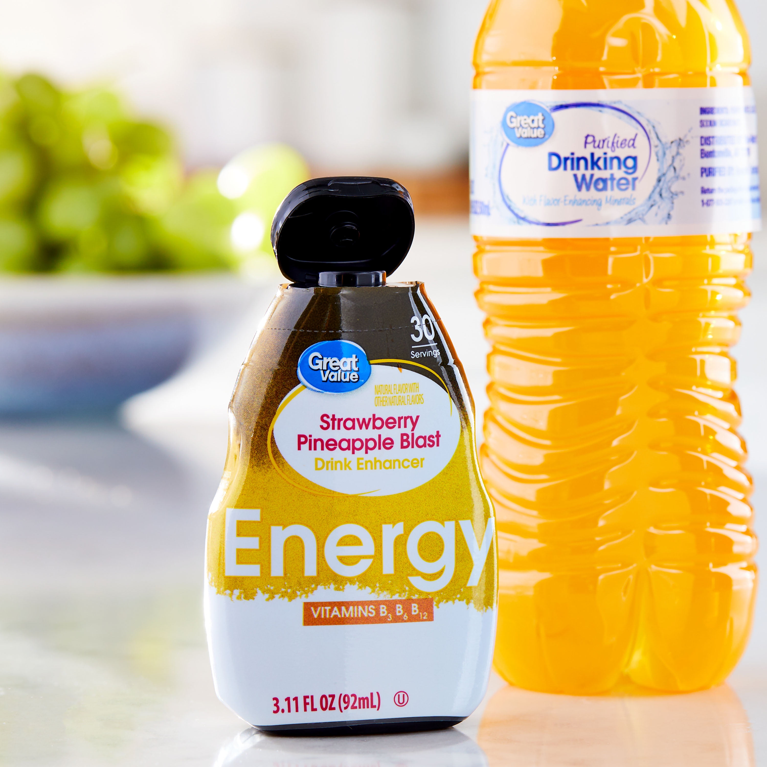 Great Value Strawberry Pineapple Energy Drink Enhancer, 3.11 fl oz Bottle