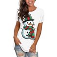 thumbnail image 1 of JFHHQ T-Shirt Non Transparent Femme T-Shirt Imprimé Festif de Vacances Doux Col Rond Manches Courtes Haut Décontracté Blouse m Blanc, 1 of 3