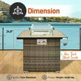 thumbnail image 2 of SereneLife Propane Fire Pit Table, 50000 BTU CSA/ETL Certified Safe Gas Table with Sturdy Wicker Base, Stainless Steel Burner, Glass Wind Guard & Cover, Outdoor Fireplaces for Parties, 2 of 8