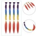 thumbnail image 4 of MY-LADY Hair Synthetic Ombre Braiding Hair High Temperature Synthetic Crochet Braids Colored Hair Weave Hair Extensions 18inch Purple-blue-yellow-orange, 4 of 8
