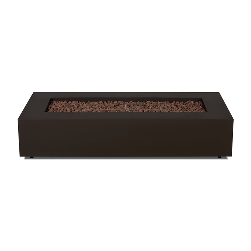 Real Flame Aegean 70-inch Rectangle Steel Propane or Natural Gas Fire Pit Table in Dark Bronze