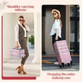 thumbnail image 5 of mefeir 4-in-1 Rolling Makeup Train Case Lift Handle,4 Removable Wheels Lockable Keys,Aluminum Cosmetic Trolley Beauty Stylist Artist Organizer Box,Ideal Xmas New Year Gift (Diamond Pink), 5 of 9