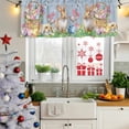 thumbnail image 6 of Happy Easter Valances for Windows, Decorative Rod Pocket Window Valance Curtains, Spring Easter Eggs Bunny Floral Blue Wood Short Curtain Drapes for Kitchen/Living Room, 2 Panels, 42" W x 18" L, 6 of 8