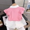 thumbnail image 4 of Tkrady Toddler Outfits for Girl Summer New Elastic Short Sleeve Shirt and Shorts Fashion Set, Sizes 2-7 Years, 4 of 5