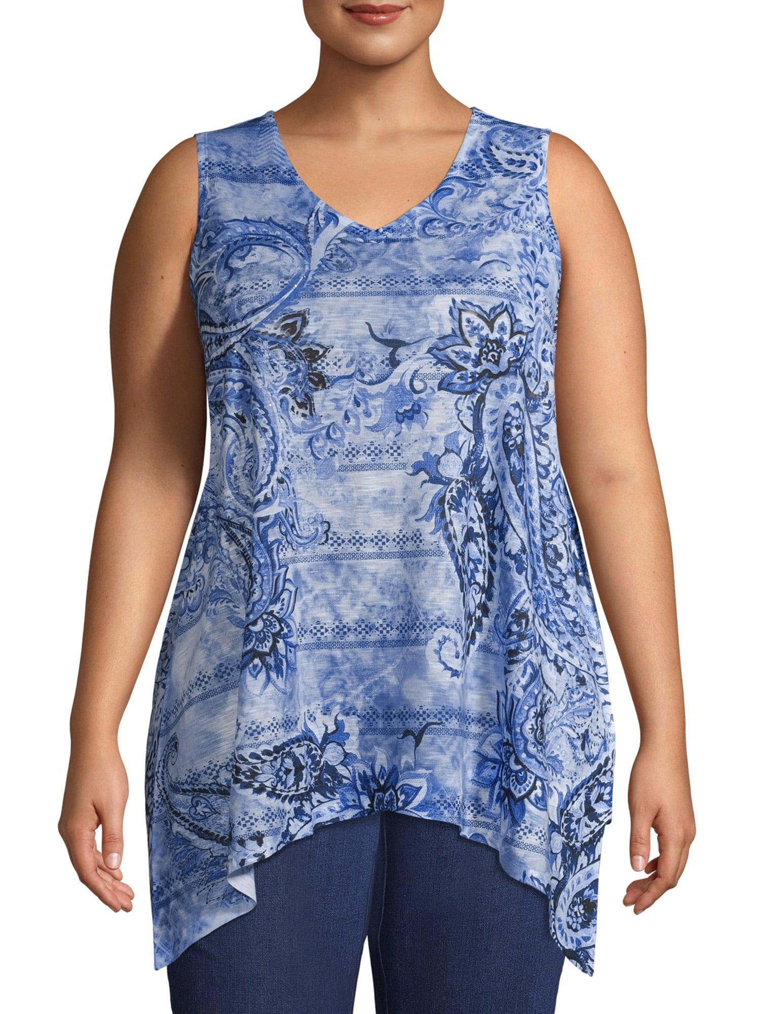 Time and True Women's Plus Size Sublimation Tank Top