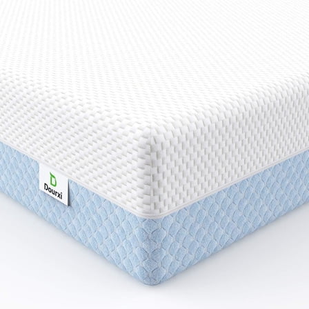Dourxi 6 inch Memory Foam Crib Mattress, Dual Sided Breathable Baby Mattress for Full Size Crib and Toddler Bed, W/Removable Outer Cover