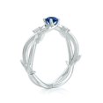 thumbnail image 5 of HeartsAndYou 1ct Natural Sapphire Diamond Leaf Solitaire Engagement Ring 14k SOLID White Gold, 5 of 9