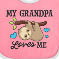 thumbnail image 4 of Inktastic My Grandpa Loves Me with Sloth and Hearts Boys or Girls Baby Bib, 4 of 4