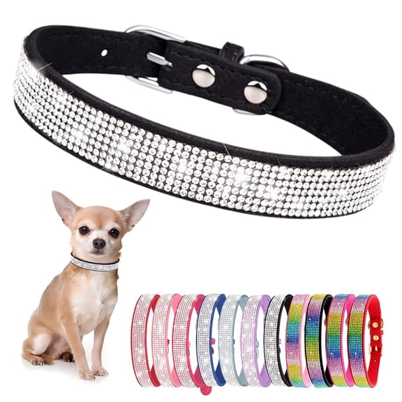 Mumup Dog Collar for Medium Dogs Female, Bling Diamond Fancy Crystal Glitter Pretty Jewel Rhinestone Puppy Dog Collars for Small Medium Large Breed Pet Girl Dogs Cats Kitten