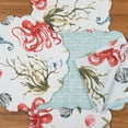 thumbnail image 6 of Behari Coastal Sea Life Cotton Quilted Round Reversible Placemats, Set of 6, 17", 6 of 7