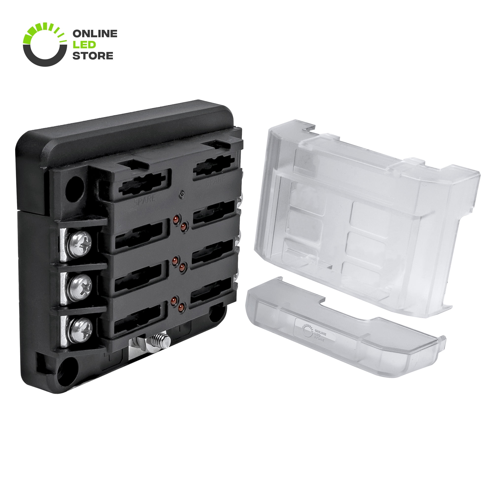 6Way 100A Modular Fuse Box [Expandable To 12 Power And 12 Ground] [LED