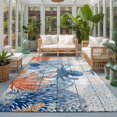 thumbnail image 2 of Area Rugs 5'x7', Coastal Octopus Carpet Runner Indoor Outdoor Rugs Home Decor Aesthetic, Blue Nautical Ocean Creature Wood Grain Non Slip Mats Washable Accent Rug for Living Room Bedroom, 2 of 8