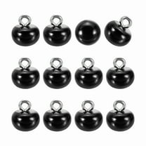 12pcs 16L Round Faux Pearl Buttons 10mm 3/8" Half Ball Dome Metal Shank Sewing Buttons Replacement DIY Small Button for Clothing Bridal Wedding Dress DIY Crafts, Black