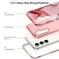 thumbnail image 7 of CASEFIV for Samsung Galaxy S23 FE 5G Case,Heavy Duty Full Body Shockproof Dustproof Protection 3 in 1 Slim Thin Anti-Scratch Marble Cover for Women Girls,Rose Gold Marble, 7 of 7