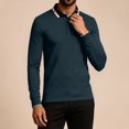 thumbnail image 6 of YOIAVAIOY Mens Contrast Collar Sweatshirt Long Sleeve Button Neck Pullovers Lightweight Slim Fit Pullover Sweatshirts Casual Business Polos Army Green XXL, 6 of 8