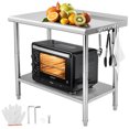 thumbnail image 1 of Towallmark Stainless Steel Table, 36x24 Inch Metal Prep Table With Adjustable Undershelf & Backsplash, Heavy Duty Worktable With Hooks, Commercial Kitchen Workbench For Restaurant, Home, 1 of 7