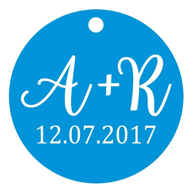 100 Pcs Ronds Personnalisés Tags Initiale Cadeau de Mariage Papier Tags