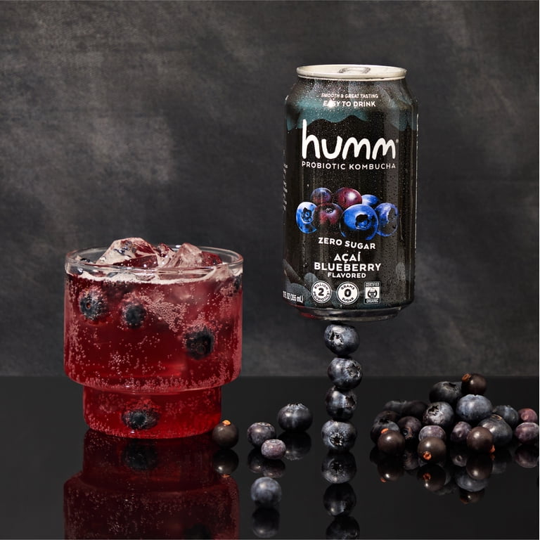 Humm Kombucha Zero Sugar Drink, Keto-Friendly, 12 oz Cans, Variety