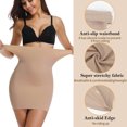 thumbnail image 4 of MANIFIQUE 2 Pack Seamless Half Slips For Women Under Dresses High Waist Shapewear Tummy Control Half Skirts, 4 of 7