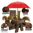 thumbnail image 4 of HHGBAD Wooden Squirrel Bird Feeder - Solid Wood Outdoor Garden Pendant with Corn Nut Tray & Flag, Stable & Weather-Resistant for Squirrels & Birds, 4 of 5