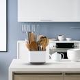 thumbnail image 5 of Porta utensilios de cocina, porta utensilios, estante para cubiertos multifuncional con 3 compartimentos para escurrir los cubiertos gris, 5 of 5