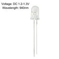 thumbnail image 3 of Unique Bargains 40 pcs 5mm 940nm Infrared Emitter Diode DC 1.2V LED IR Emitter Light Emitting Diodes Clear Round Head for Arduino, 3 of 4