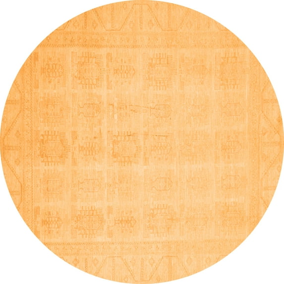 Ahgly Company Indoor Round Oriental Orange Traditional Area Rugs, 8' Round