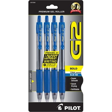 Pilot, G2 Premium Gel Roller Pens, Bold Point 1 mm, Pack of 4, Blue